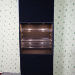 NOMADIC Popup Messewand mit Vitrine Klettvelour SCHWARZ