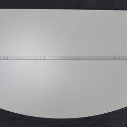 Tischplatte gewölbte Front silber, weiß, schwarz 100x60cm 16mm
